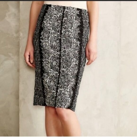 NWT Byron Lars Beguile Anthropologie Sombra Laser Cut Size 4 Pencil Skirt - Picture 11 of 13